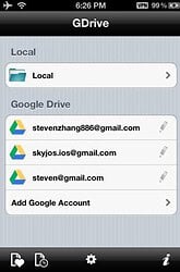 GDrive for Google Drive iPhone meerdere accounts