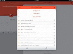 Roller Journal dagboek-app iPad vragen kiezen