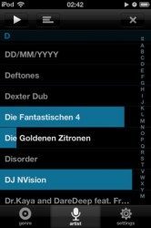 Shuffleplayer artiesten kiezen