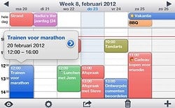 Week Calendar liggende weergave iPhone