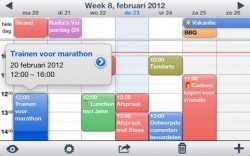 Week Calendar liggende weergave iPhone