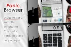 Panic Browser website in calculator