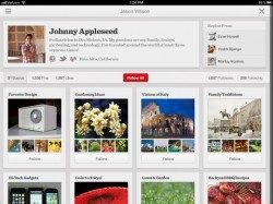 Pinterest voor de iPad gebruikerspagina