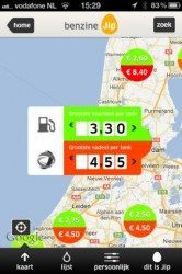 Benzine-Jip voordeel op kaart