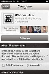 LinkedIn company-pagina iPhoneclub.nl