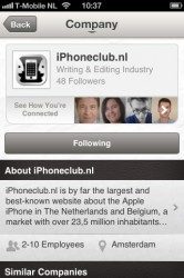 LinkedIn company-pagina iPhoneclub.nl