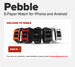 Pebble account site