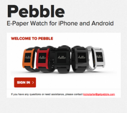 Pebble account site