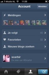 Tumblr nieuwe blogs zoeken iPhone