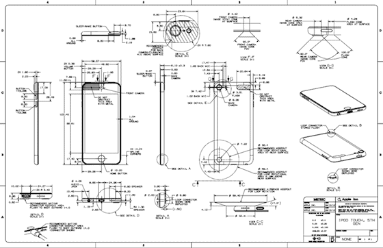 iPod touch schematische tekening