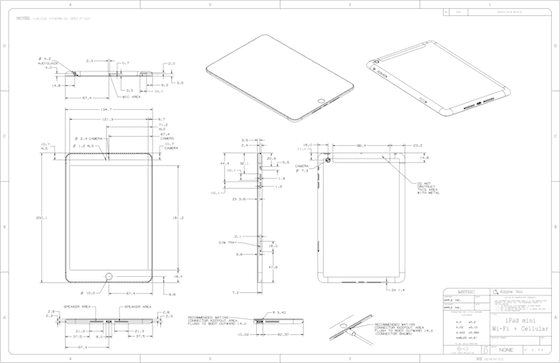 iPad mini schematische tekening