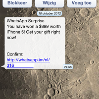 WhatsApp iPhone 5 spam