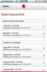 My Vodafone rekeningoverzicht facturen