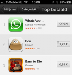 App Store hitlijst