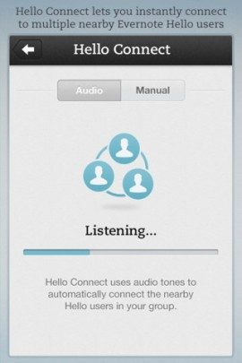 Evernote Hello audio tones uitzenden