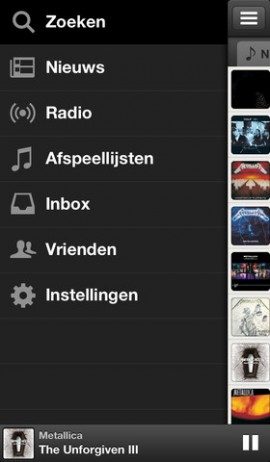 Spotify nieuw hoofdmenu iPhone