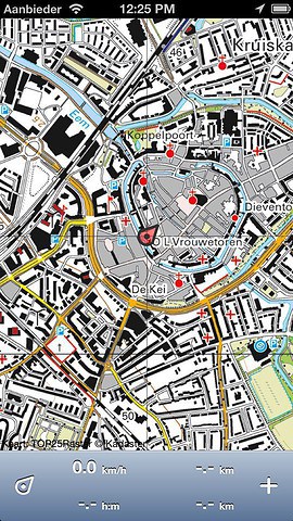 Topo GPS stadszicht kaart