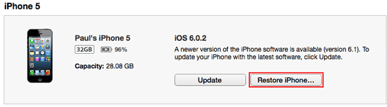 Updaten naar iOS 6.1 met iTunes