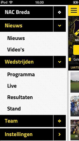 Clubmobiel Voetbal Live iPhone NAC Breda