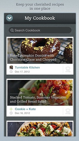 Evernote Food 2.1 update screenshot