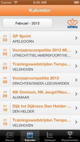 KNWU kalender iPhone