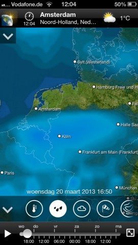 MeteoEarth neerslag Nederland iPhone