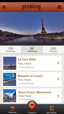 Pinblog profielpagina GPS-app