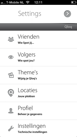QloqSpot overzicht instellingen