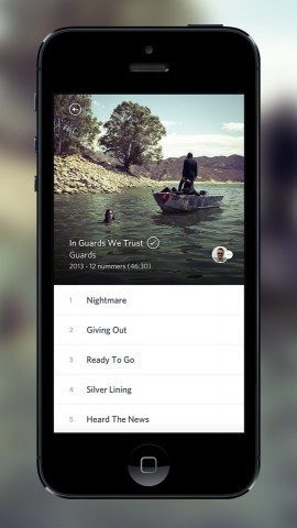 Rdio nieuwe albumweergave iPhone
