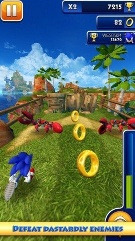 Sonic Dash groen rechtuit