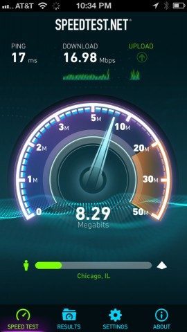 Speedtest.net snelheidstest iPhone