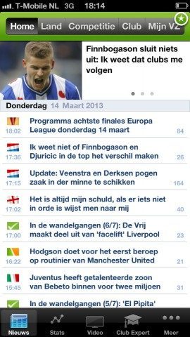 Voetbalzone nieuws