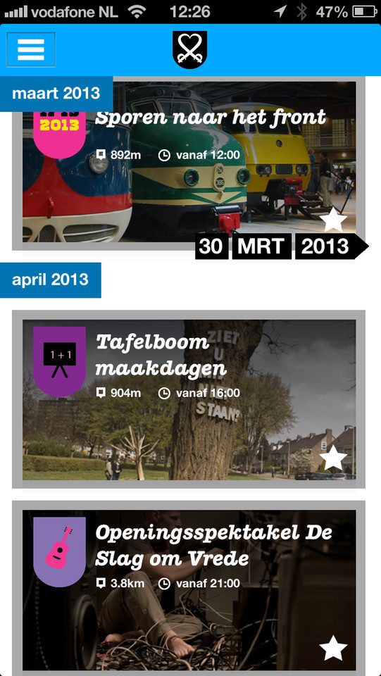 Vrede2013 agenda Utrecht-app iPhone