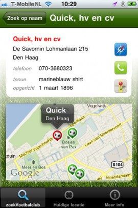 zoekVoetbalclub iPhone locatie