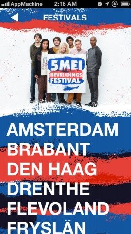 5 mei Bevrijdingsfestivals iPhone