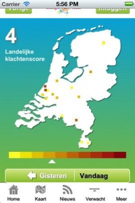 Allergieradar pollen en klachten op kaart