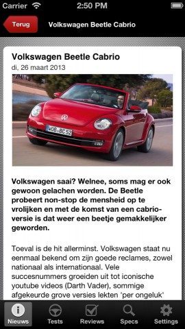 AutoWeek artikelpagina iPhone