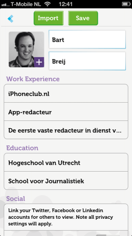 Connect App contactinformatie