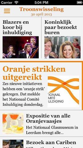 Konings App Telegraaf iPhone nieuws
