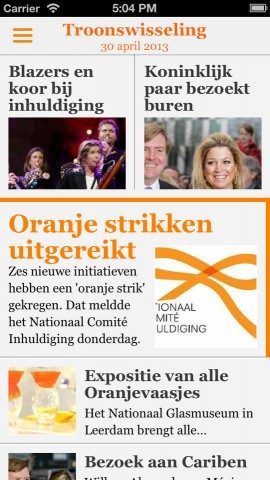 Konings App Telegraaf iPhone nieuws