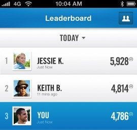 Nike Fuelband leaderboard