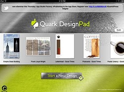 Quark DesignPad hoofdmenu