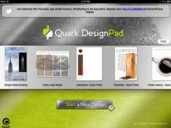 Quark DesignPad hoofdmenu