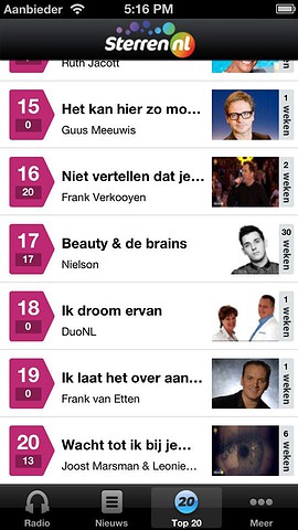 Sterren.nl Top20 luisteren