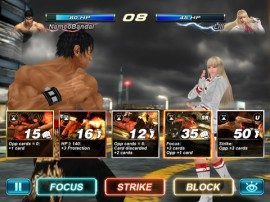 Tekken Card Tournament kaart kiezen