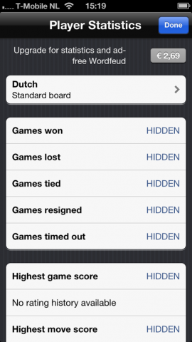 Wordfeud 2.5 statistieken ontgrendelen iPhone iPad