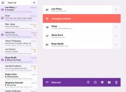 Yahoo Mail index met bewerkingsopties iPad