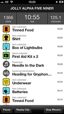 Zombies Run iPhone gehaalde items
