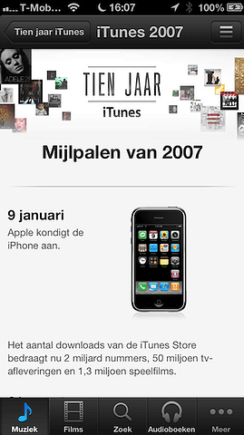 iTunes tijdlijn iPhone