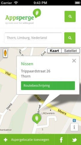Appsperge iPhone op kaart